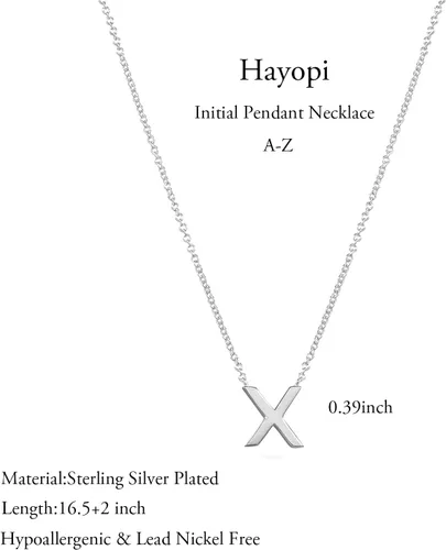 Vista 51 de Collares con iniciales para mujer, delicado collar de letra plateada con nombre personalizado con monograma, collar simple y lindo con inicial