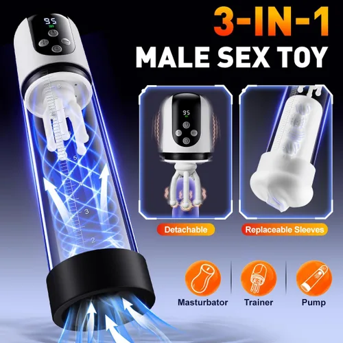 Vista 2 de FONDJOY Bomba de pene masculina Desmontable Glande Trainer Juguetes