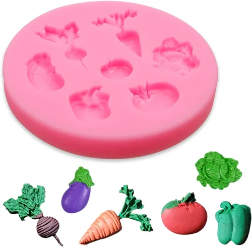 Vista 9 de Molde de silicona en forma de hongo en forma de hongo, molde para llavero de verduras para dulces, chocolate, decoración de pasteles, dulces