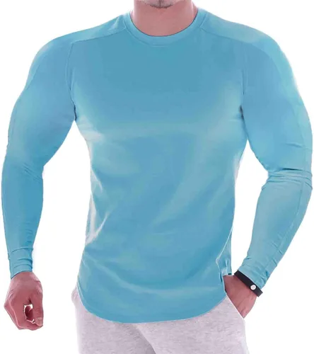 Vista 48 de Camisas de compresión atléticas de manga larga para hombre, capa base, camisa de entrenamiento atlético, camisas de compresión, camisetas deportivas