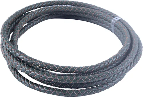 Vista 66 de 2 yardas 8.0mm Cordón redondo de cuero trenzado auténtico marrón antiguo para corbata de bolo