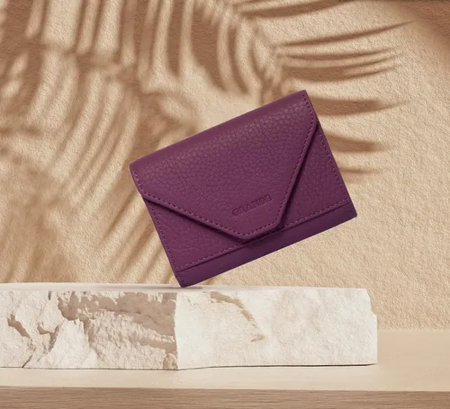 Vista 81 de grande Estuches para tarjetas 3639, Naranja, Tarjetero de cuero con cierre magnético, cartera pequeña de acordeón para mujer