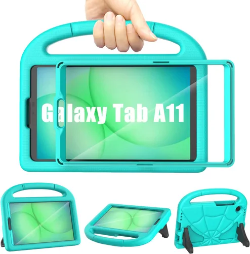 Vista 10 de Funda infantil para Samsung Galaxy Tab A11 /A9 de 8.7 pulgadas versión 2025/2023, ligera, a prueba de golpes, apta para niños, con protector