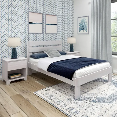 Vista 9 de Plank+Beam Cama individual moderna de granja, cabecera de tablones, marrón granero Barnwood Marrón