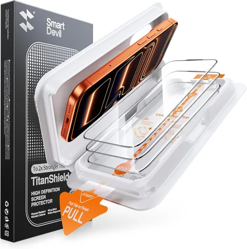 Vista 11 de SMARTDEVIL Paquete de 3 protectores de pantalla para iPhone 17, vidrio templado óptico transparente 9H, 2 veces resistencia a los impactos