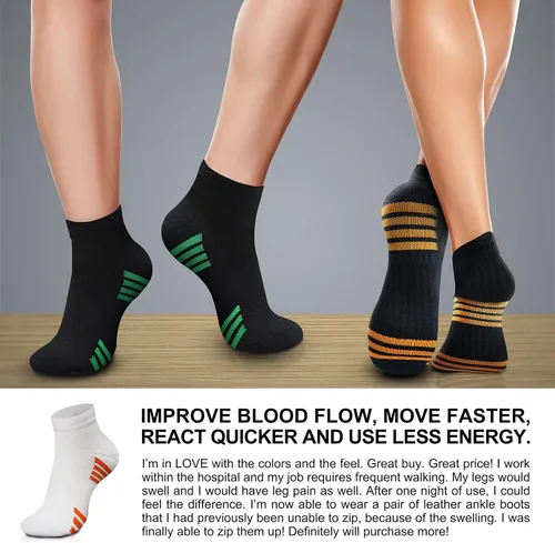 Vista 2 de CHARMKING Calcetines de compresión para mujeres y hombres, circulación de 15 a 20 mmHg, lo mejor para atletismo, correr, ciclismo, enfermera, uso