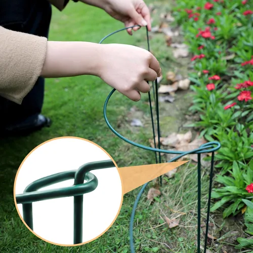 Vista 6 de TCBWFY Paquete de 10 estacas de soporte para plantas de peonía, 10 pulgadas de ancho x 16 pulgadas de alto, jaulas de peonía de alta resistencia