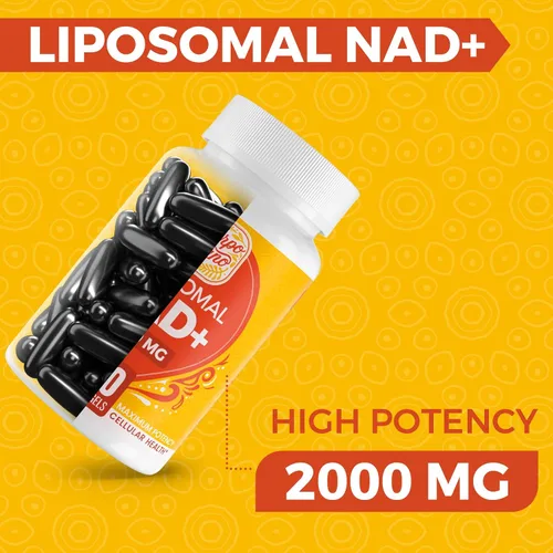 Vista 3 de Suplemento NAD de 2000 MG, NAD+ liposomal con alta absorción, más eficiente que la ribósido de nicotinamida, suplemento de refuerzo puro y Plus