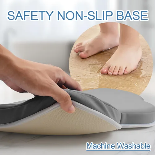 Vista 6 de Roslim Juego de rodilleras y coderas de baño, paquete de tapetes de baño suaves de secado rápido, almohadillas de espuma antideslizantes y duraderas