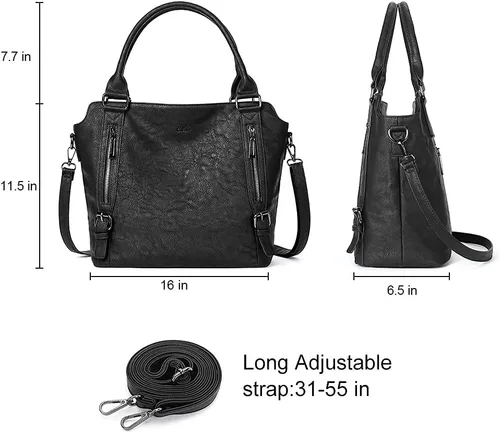 Vista 3 de CLUCI Paquetes de monederos y cartera para mujer, bolsos de cuero vegano.., plateado