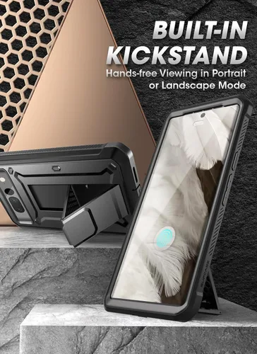 Vista 4 de SUPCASE Funda para Google Pixel 8 con soporte y clip para cinturón (Unicorn Beetle Pro), [protector de pantalla integrado]