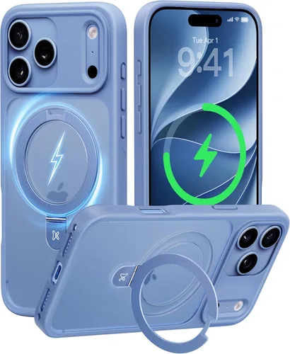 Vista 25 de CASEKOO - Funda diseñada para iPhone 14 Pro con soporte magnético invisible [protección contra caídas de grado militar] [compatible con MagSafe]