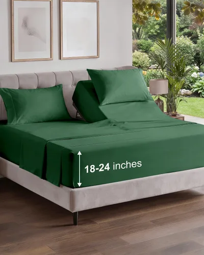 Vista 235 de Extra Deep Twin XL Sheet Set - 3 Piece College Dorm Room - White 01-Blanco