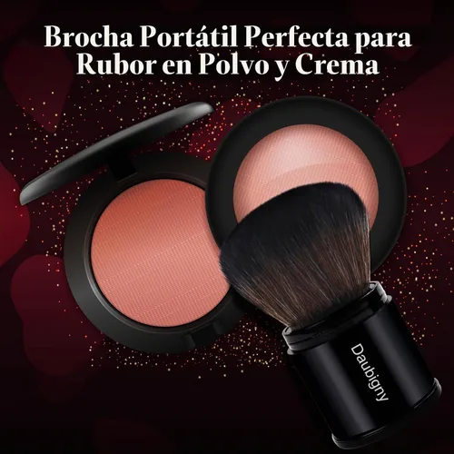 Vista 6 de Daubigny - Brocha de maquillaje retráctil Kabuki, brochas de base de viaje para base de maquillaje para rubor bronceador y polvo..