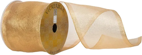 Vista 18 de Vickerman Cinta de Navidad con borde de alambre con estampado de abedul de 2.5 pulgadas x 10 yardas, algodón, blanca, cinta de corteza de abedul