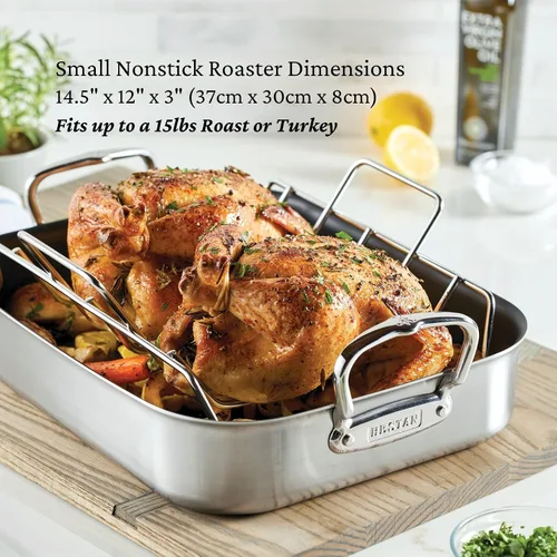 Vista 2 de Hestan Provisiones: sartén antiadherente con revestimiento clásico de 14.5 pulgadas con estante de acero inoxidable