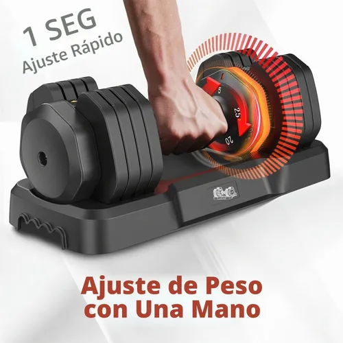Vista 5 de Juego de mancuernas ajustables de 25 libras y 55 libras, par de mancuernas de 5 libras a 25 libras, juego de pesas de 15 libras a 55 libras de 2