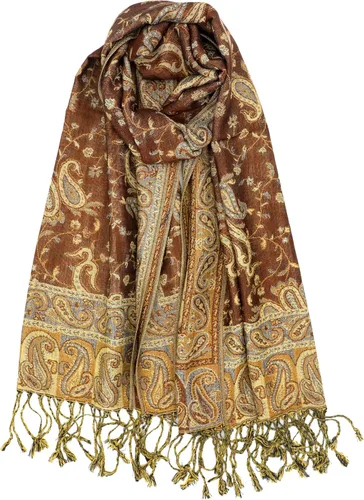 Vista 46 de Achillea Bufanda reversible de pashmina con estampado paisley – Chales y envolturas indios exóticos para vestidos de noche, festivales, todas