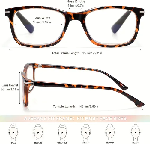 Vista 4 de EYEGUARD Paquete de 4 lentes de lectura con bloqueo de luz azul para mujeres y hombres, bisagra de resorte, lentes de filtro antirreflejos