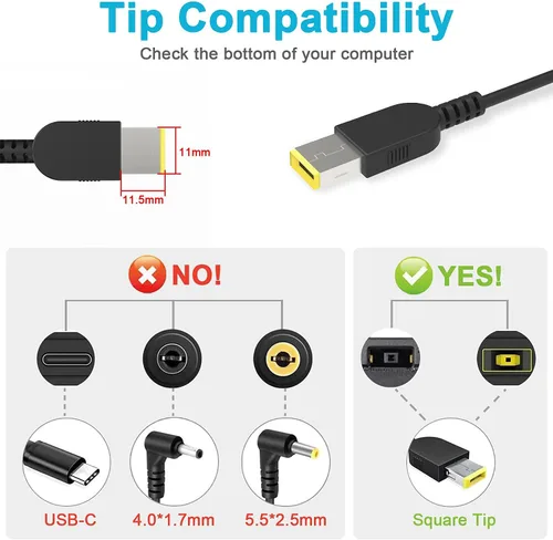Vista 2 de Cargador adaptador de CA para Lenovo IdeaPad Flex 15 59393845; 59393854; 59393856