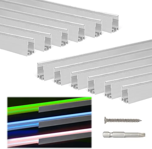 Vista 7 de Muzata Paquete de 12 cadenas de luces cuadradas de aluminio de 16.5