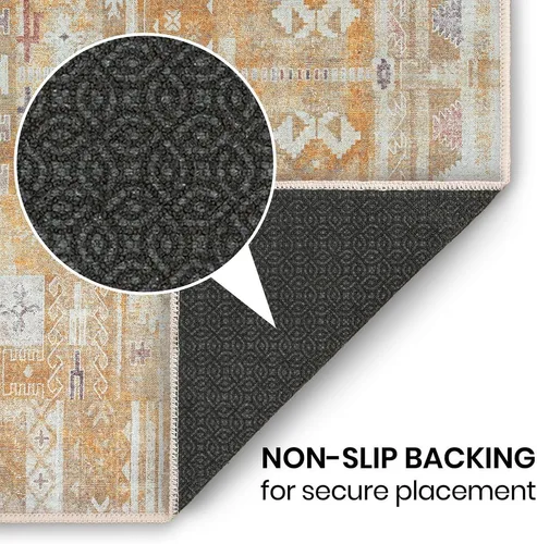 Vista 35 de GLN Rugs Traditional Collection - Alfombra de felpilla lavable a máquina, tradicional lavable, antideslizante, alfombra de felpilla de pelo corto