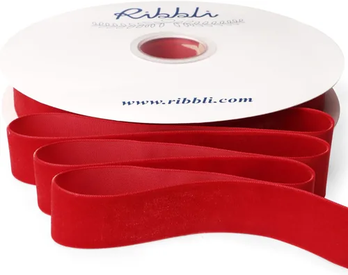 Vista 24 de Ribbli - Cinta de terciopelo negro de 1 pulgada, carrete continuo de 25 yardas, cinta de Navidad negra para envoltorios de regalos, manualidades