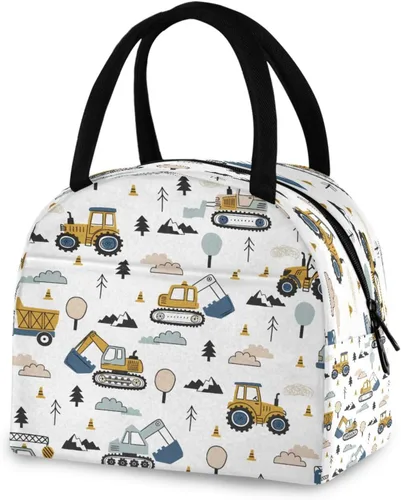 Vista 2 de Bolsa de almuerzo, organizador de pícnic de viaje, soporte para almuerzo, camión infantil, excavadora, bolsos, bolsa de almuerzo para oficina