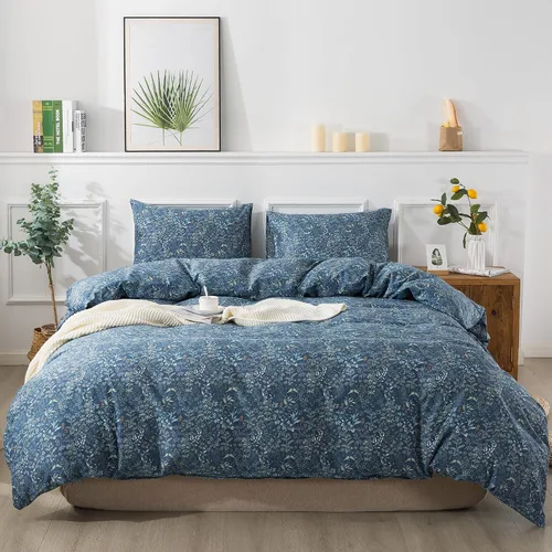 Vista 2 de HoneiLife Juegos de Fundas de Edredón Twin - Funda de Edredón Floral 100% Algodón, Juego de Ropa de Cama Transpirable de 2 Piezas con Cierre