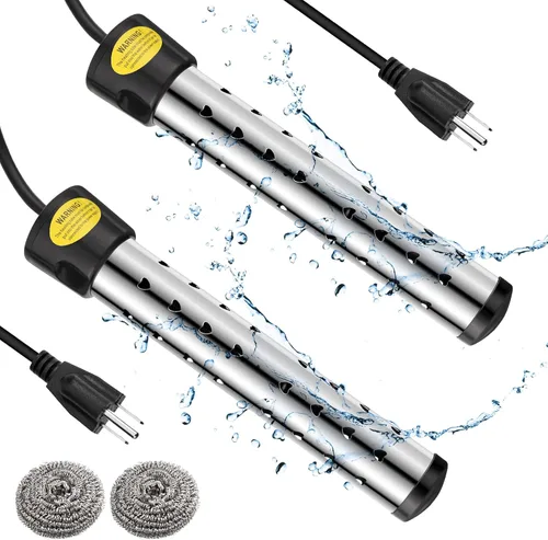 Vista 9 de Treela 2 Piezas Calentadores de Agua de Inmersión Portátiles Eléctricos Sumergibles para Piscina/Bañera de Hidromasaje con 304 SS para Bañera, Cubo