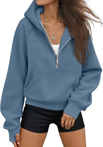 Vista 13 de AUTOMET Sudaderas con capucha de mujer, sudaderas de forro polar para otoño, conjuntos de moda, sudaderas para hacer ejercicio, chaquetas con Verde