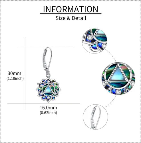 Vista 5 de Aretes de Loto Plata de Ley Aretes Colgantes de Gota de Flor de Loto Joyería de Yoga Regalos para Mujeres