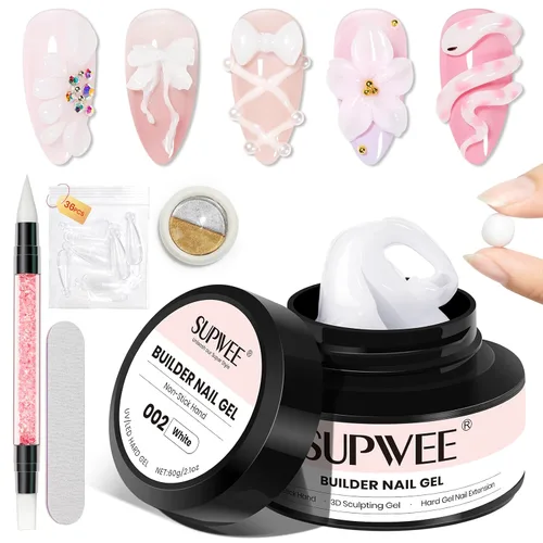 Vista 22 de Gel de uñas sólido Builder, gel duro transparente para esculpir uñas Aqua Clear
