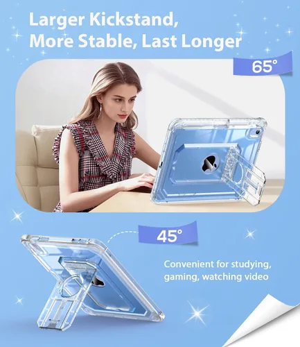 Vista 4 de Cantis Funda para iPad A16 de 11 pulgadas 2025/iPad de 10ª generación 2022 (10.9 pulgadas) con protector de pantalla y soporte para lápices, funda