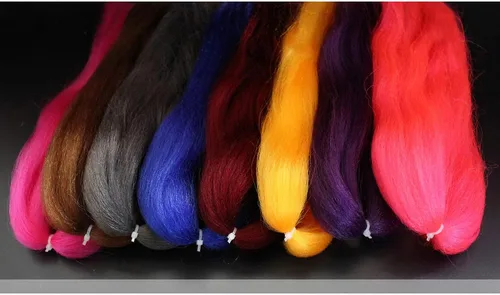 Vista 9 de Tigofly 16 Colores Fibra Sintética Grande Hank Super Pelo Mosca Atado Bucktail Jig Señuelo Hacer Materiales 16