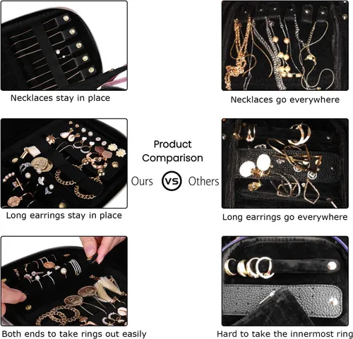 Vista 4 de BAGSMART - Organizador de terciopelo para joyas anillos collares pulseras aretes