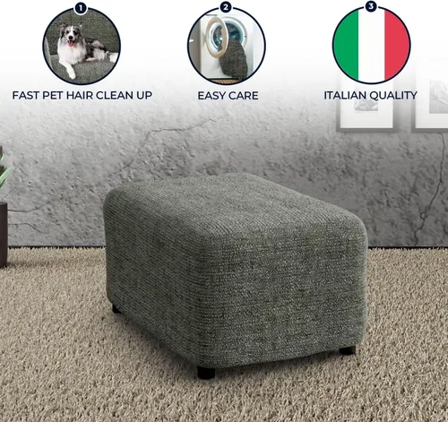 Vista 5 de PAULATO BY GA.I.CO. Funda para otomán - Funda extensible para taburete - Protector de puf para mascotas y niños - Funda suave para otomán - Fundas