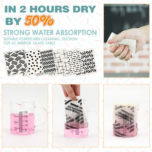 Vista 4 de Morigins Paños de cocina suecos para cocina, paquete de 6 paños de cocina suecos minimalistas negros, paños de esponja de celulosa, toallas de papel
