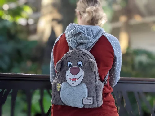 Vista 2 de Loungefly Jungle Book Baloo Bear Cosplay - Bolso de hombro con doble correa, Gris