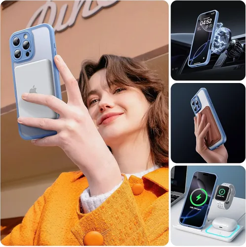 Vista 221 de TOCOL Funda para iPhone 11, compatible con Magsafe, protección completa de cámara, imanes integrados, protección contra caídas, funda translúcida