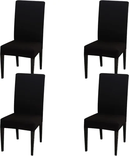 Vista 47 de Dimatic Paquete de 2 fundas elásticas de licra para sillas de comedor, extraíbles y lavables, fundas protectoras para sillas de comedor, cocina