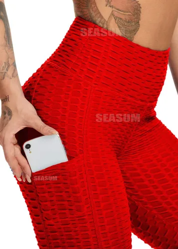 Vista 11 de SEASUM - Pantalones de yoga de cintura alta para mujer, con control de abdomen y realce de glúteos, leggings favorecedores para entrenar y correr