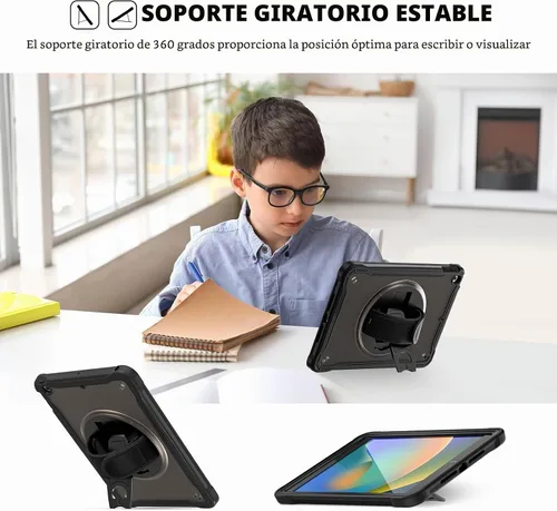 Vista 5 de ProCase Funda Resistente para iPad de 9ª/8ª/7ª Generación de 10.2 Pulgadas 2021/2020/2019 Funda, Cubierta Resistente de Servicio Pesado a Prueba