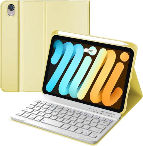 Vista 8 de Funda con teclado para iPad mini, teclado Bluetooth inalámbrico desmontable delgado con folio inteligente para Apple iPad mini 5 2019/iPad Mini 1 2