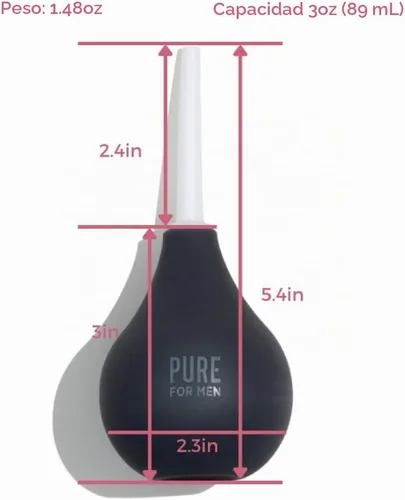 Vista 4 de Pure for Men Bum Bulb - Kit de ducha con enema reutilizable, punta