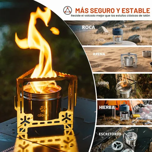 Vista 8 de ALOCS Estufa de alcohol de 2250W con soporte plegable Estufa de camping