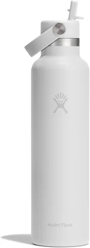Vista 7 de Hydro Flask Botella de agua – Acero inoxidable aislado – Tapa flexible con pajita de boca estándar, antiderrames, a prueba de fugas y recargable