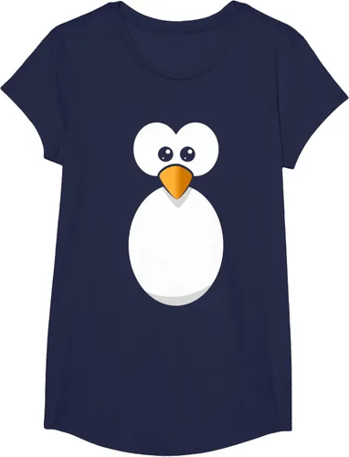 Vista 64 de Camiseta divertida con diseño de cara de pingüino o disfraz fácil, color negro, talla S