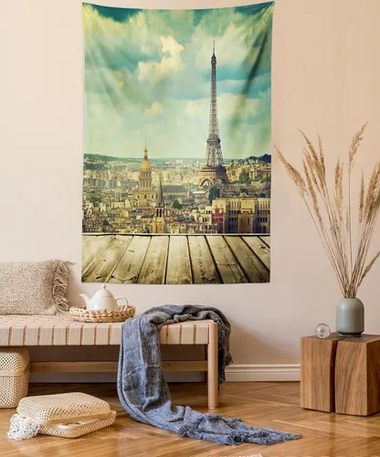 Vista 33 de Ambesonne Tapiz hippie, abrazo de hongos de ensueño y árbol de la vida místico y mandal verde, decoración de tela para colgar en la pared