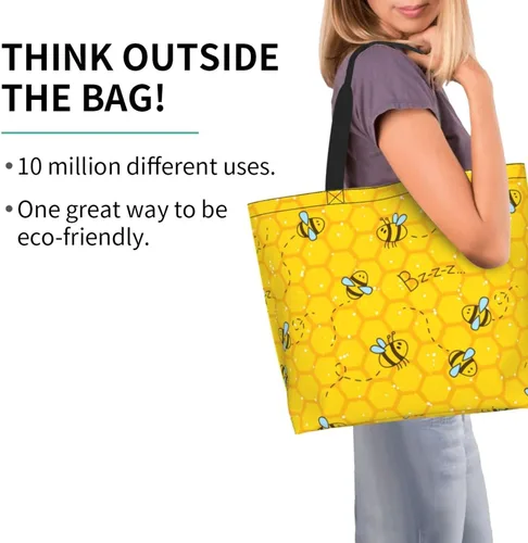 Vista 2 de Bolsa de mano para mujer, bolsa de playa grande, reutilizable, bolsa de comestibles, bolsa de hombro casual, bolsa de mano para compras, viajes